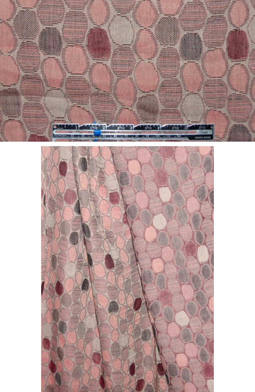 French rouge/graphite mosaic dot cotton jacquard