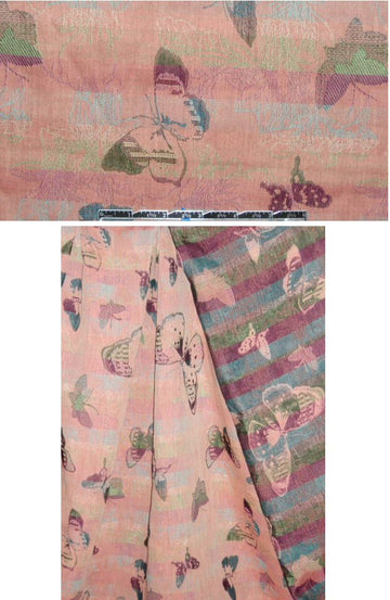 French dusty mauve butterfly cotton jacquard
