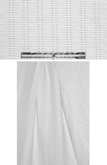 French 'slatted' yarn-dye knit - soft white .9 yds