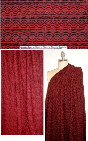 French textured yarn-dye knit - red/black