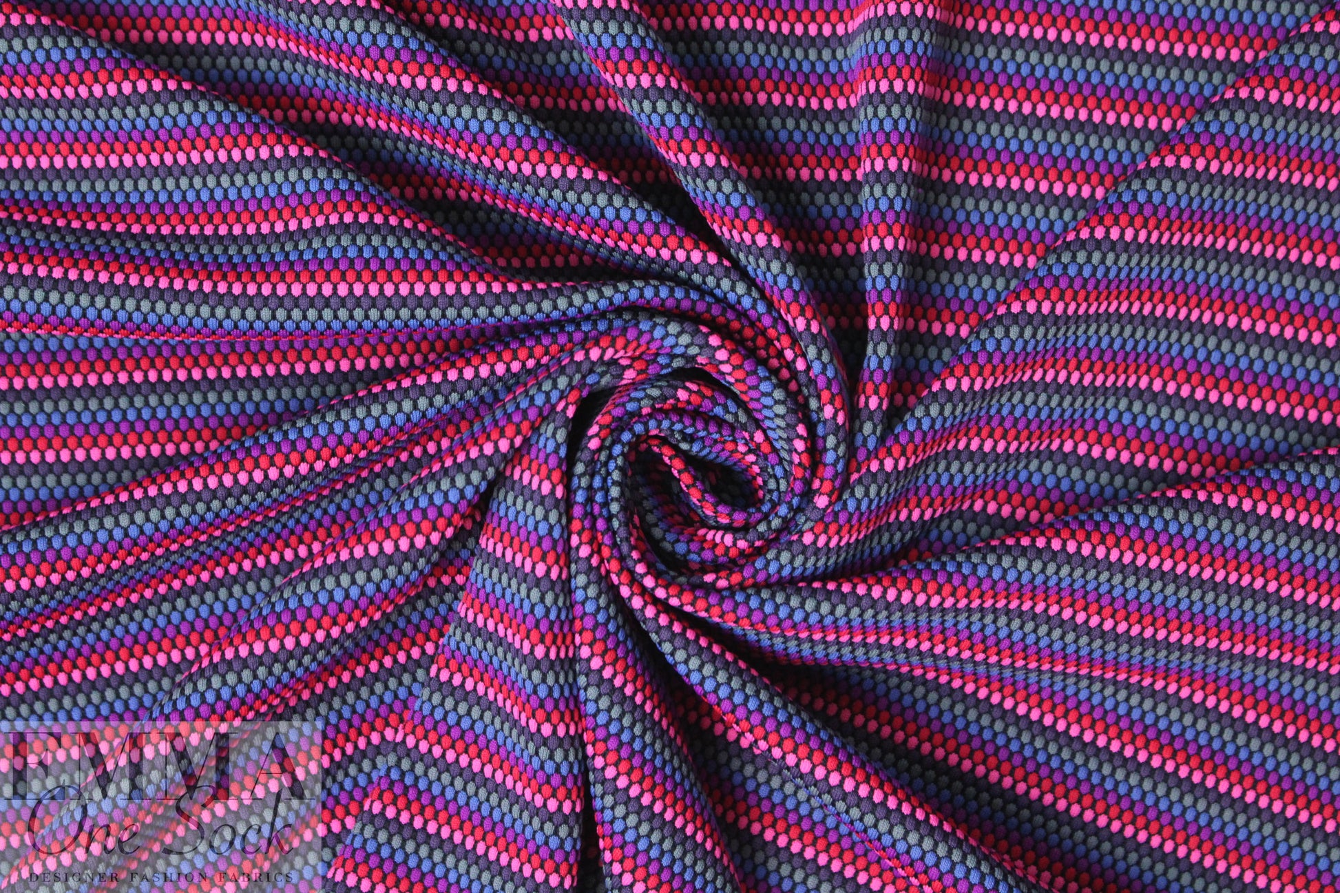 French textured yarn-dye knit - pink/violet dot