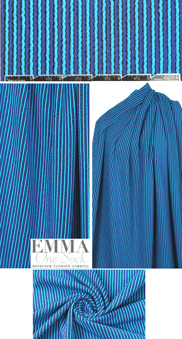 3.1 Phi11ip Lim textured stripe yarn-dye knit - turquoise/navy