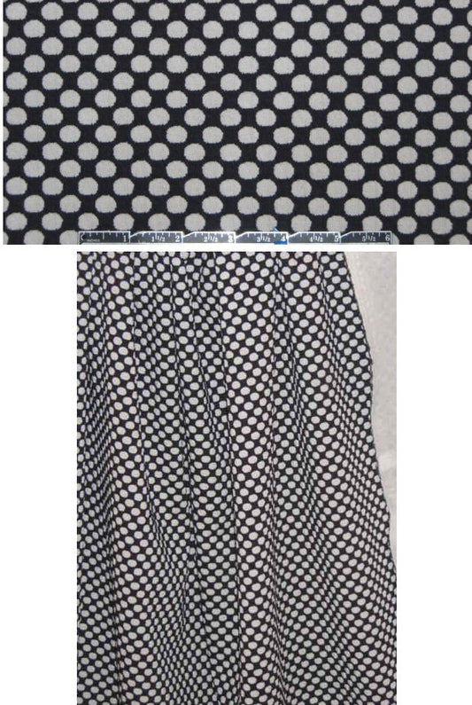 NY designer matelasse' knit - black/pale gray dot