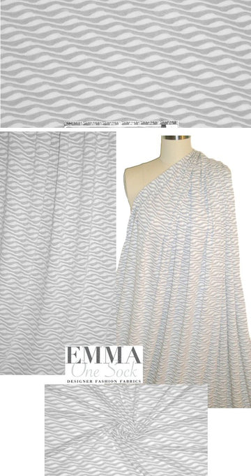 NY designer textured cotton yarn-dye knit - gray/cream 2 yds