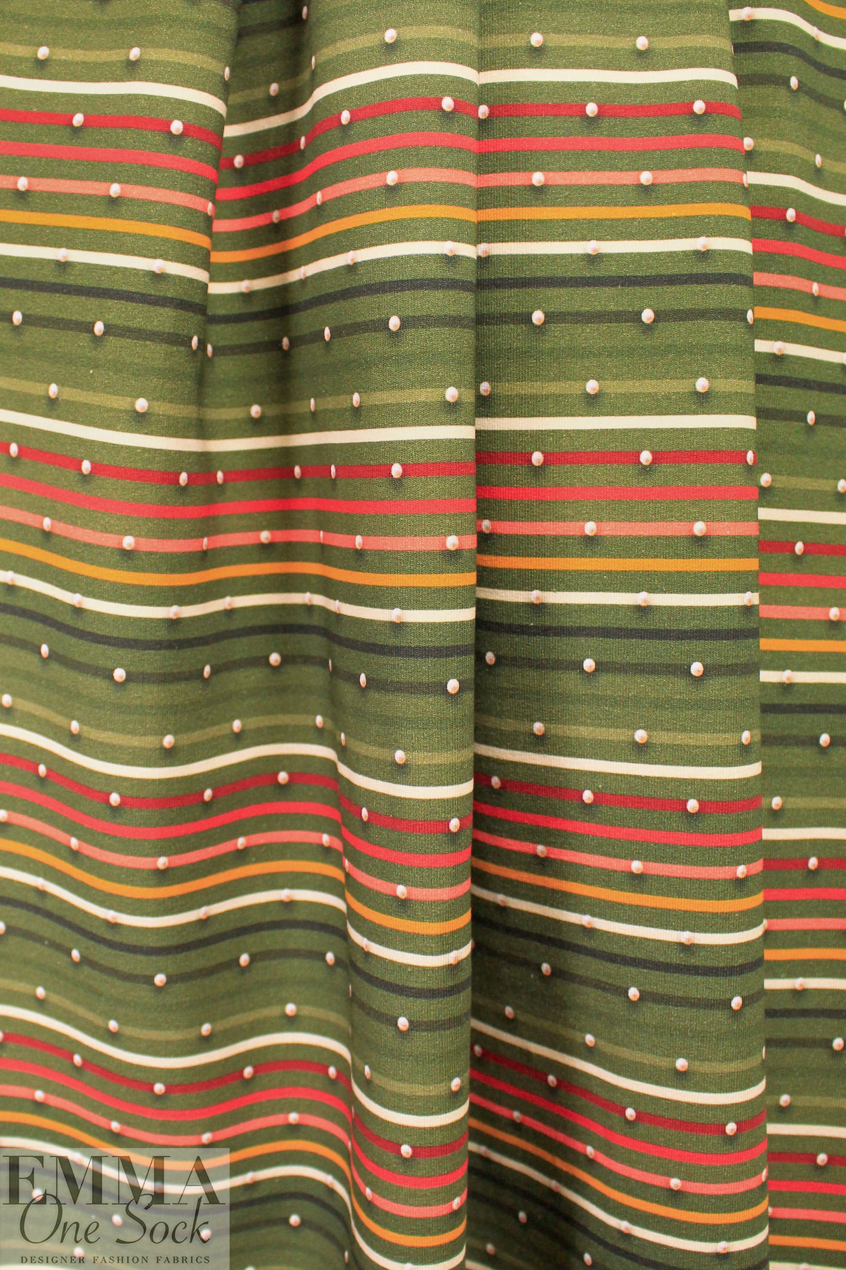 Dutch 'strings of pearls' French terry knit - Oeko-Tex cert.  1.75 yds