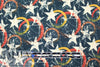 Dutch 'stamped star' French terry knit - denim Oeko-Tex cert.  1.5 yds