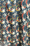 Dutch 'stamped star' French terry knit - denim Oeko-Tex cert.  1.375 yd