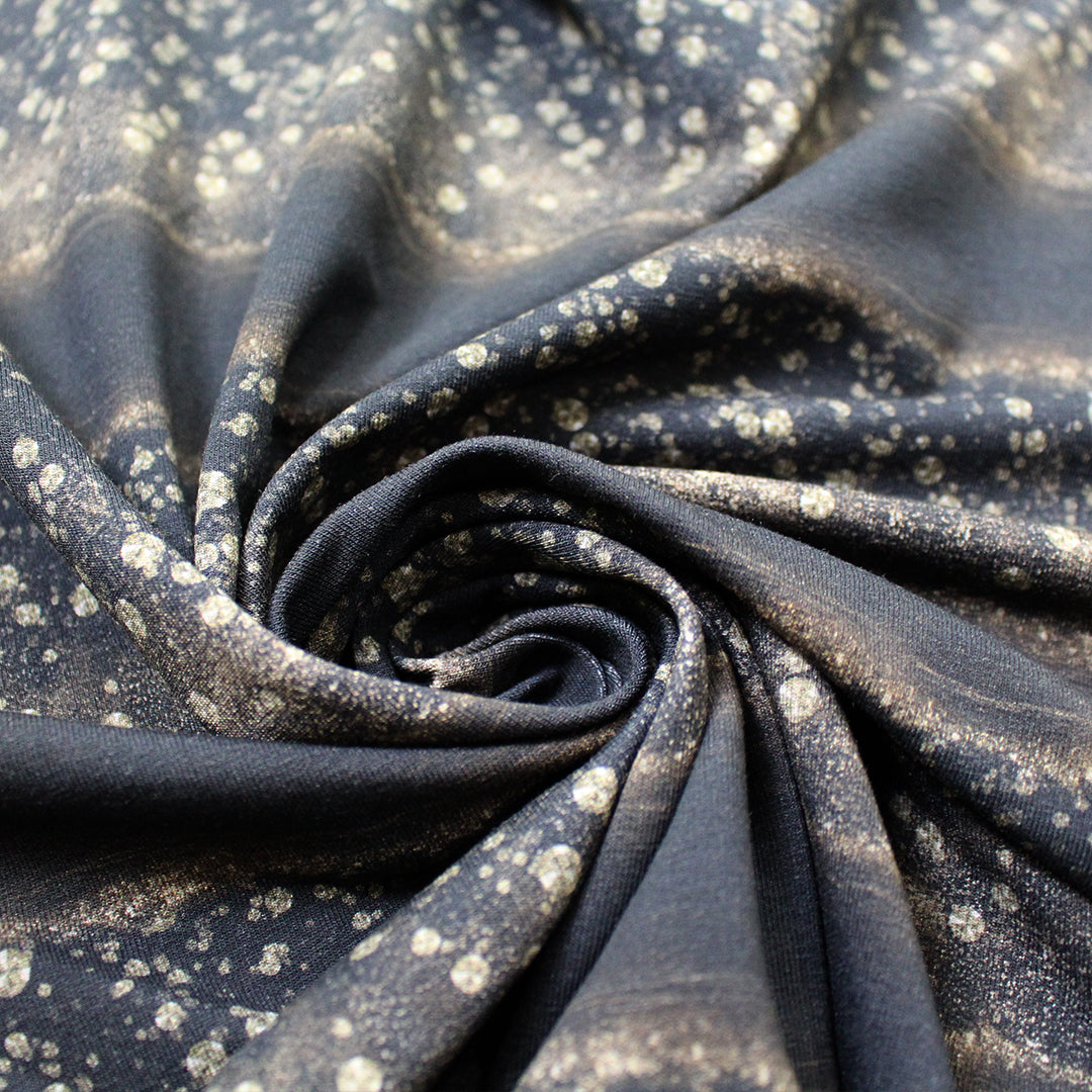 Dutch 'drifting night' French terry knit - Oeko-Tex cert.  2 yds