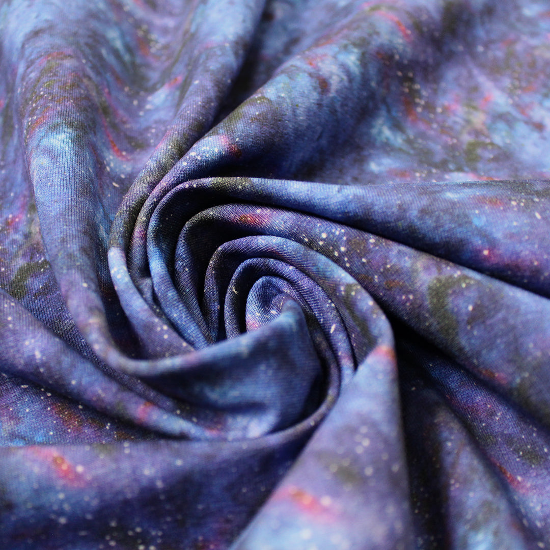 Dutch 'blue galaxy' French terry knit - Oeko-Tex cert.  .875 yds