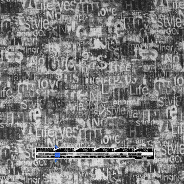 Dutch 'love language' French terry knit Oeko-Tex cert. - black/gray .5 yds