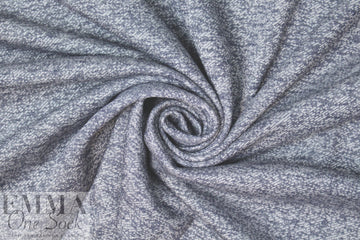 french terry knit tweed - denimy blue