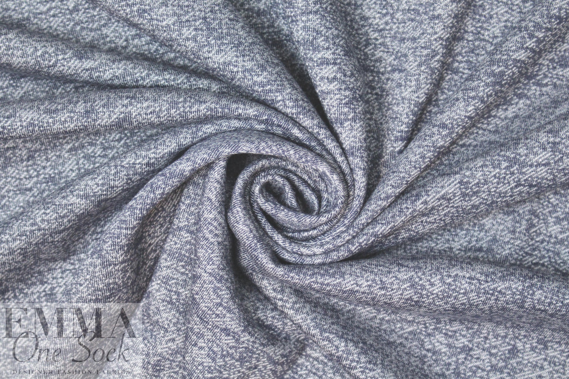 french terry knit tweed - denimy blue 1.875 yd