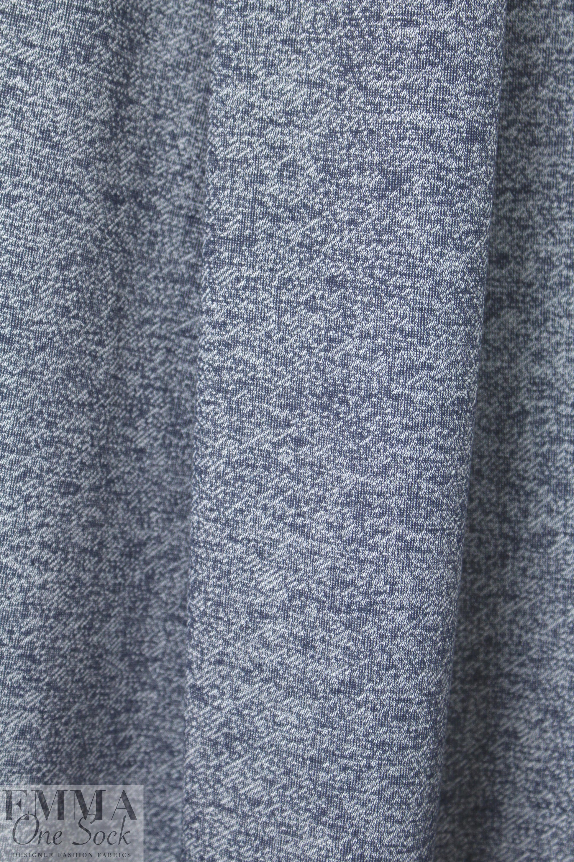 french terry knit tweed - denimy blue 1.625 yd