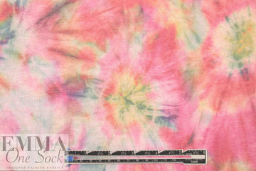 'tie dye special' poly/rayon french terry knit - pink, etc. .75 yds