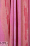 tie dye stripe poly/rayon French terry knit - fuchsia/orange 1.75 yd