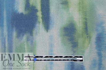 tie dye streaks poly/rayon French terry knit - blue/green .75 yds