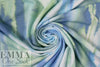 tie dye streaks poly/rayon French terry knit - blue/green .75 yds
