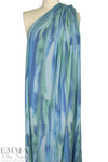 tie dye streaks poly/rayon French terry knit - blue/green .75 yds