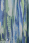 tie dye streaks poly/rayon French terry knit - blue/green .75 yds