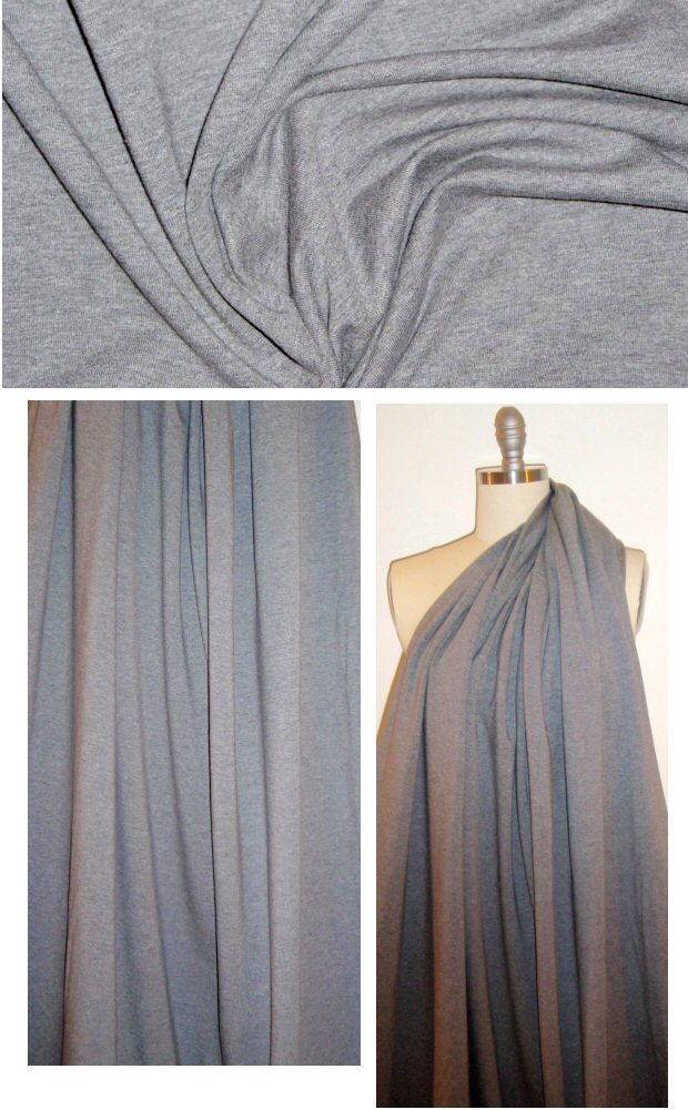 4-way stretch french terry knit - medium gray