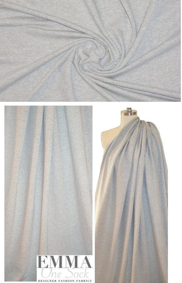 CA designer all-cotton french terry knit - light gray 1.625 yds