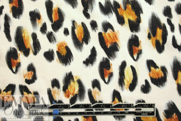 Italian leopard print cotton french terry knit .5 yds