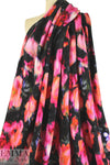 Italian abstracted flowers cotton french terry knit