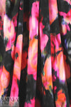 Italian abstracted flowers cotton french terry knit