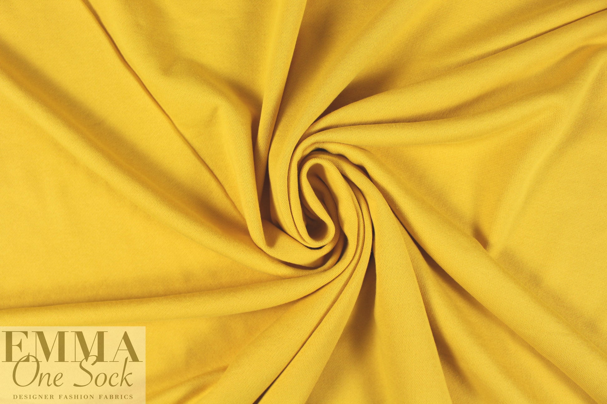 NY designer all-cotton french terry knit - mustard