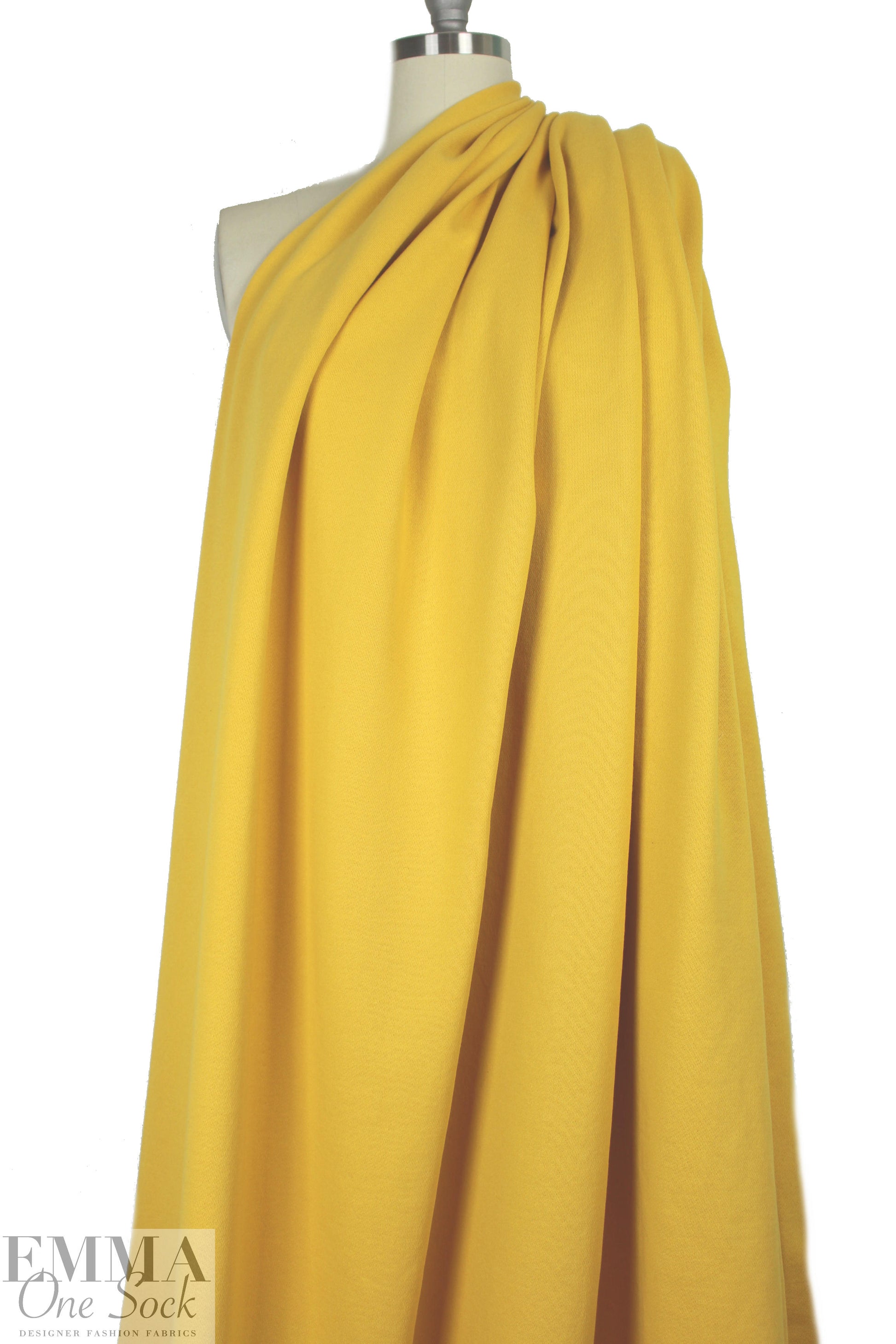 NY designer all-cotton french terry knit - mustard