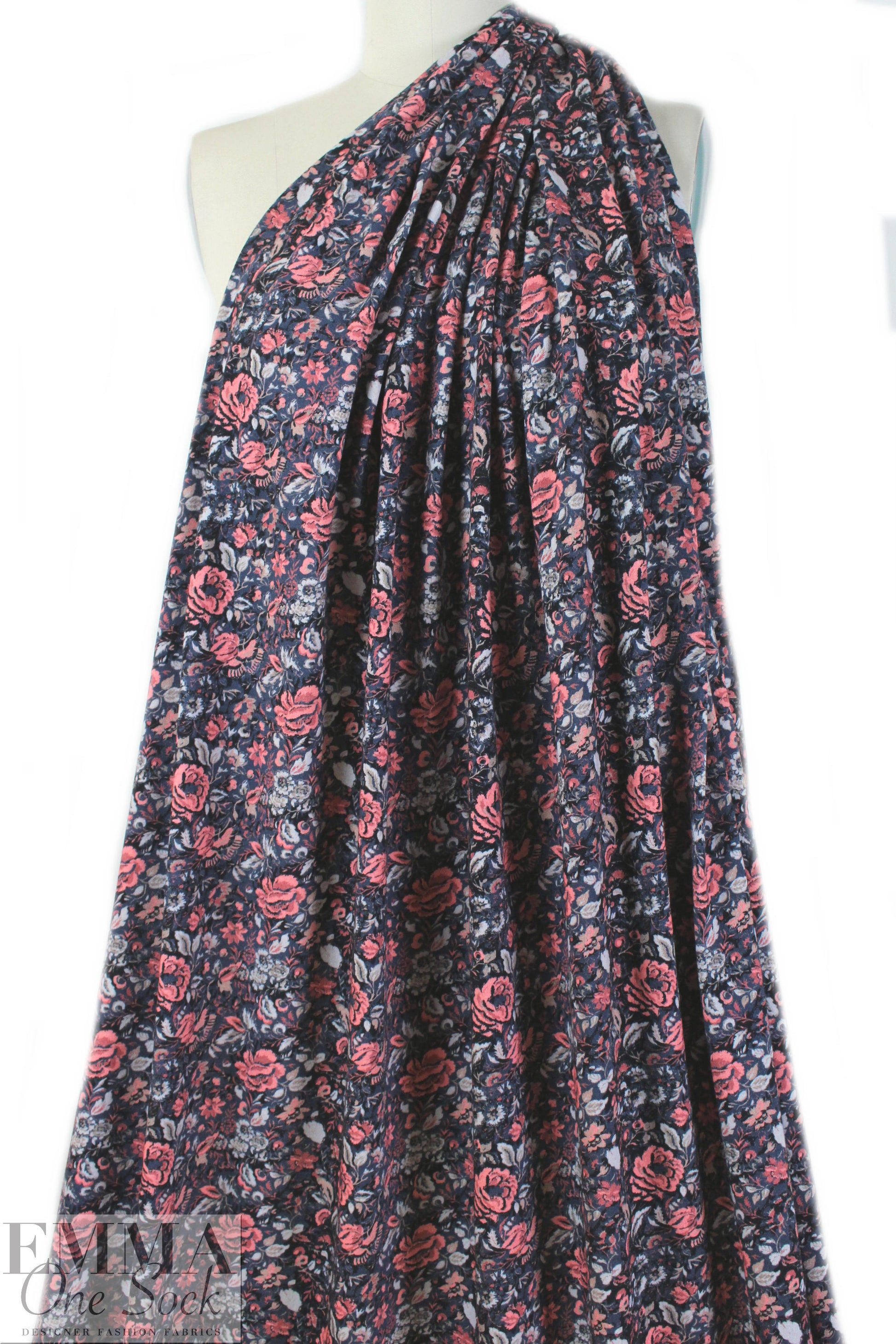 NY designer 'liberty' floral french terry knit .75 yds