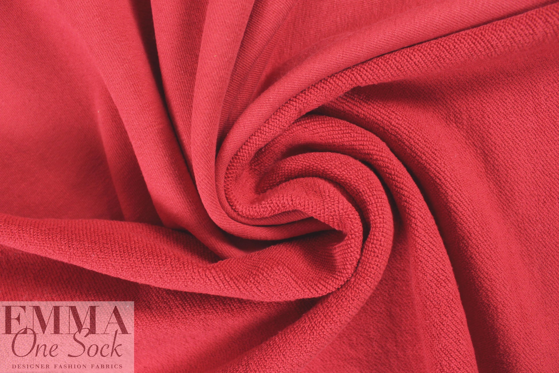 NY designer all-cotton french terry knit - red