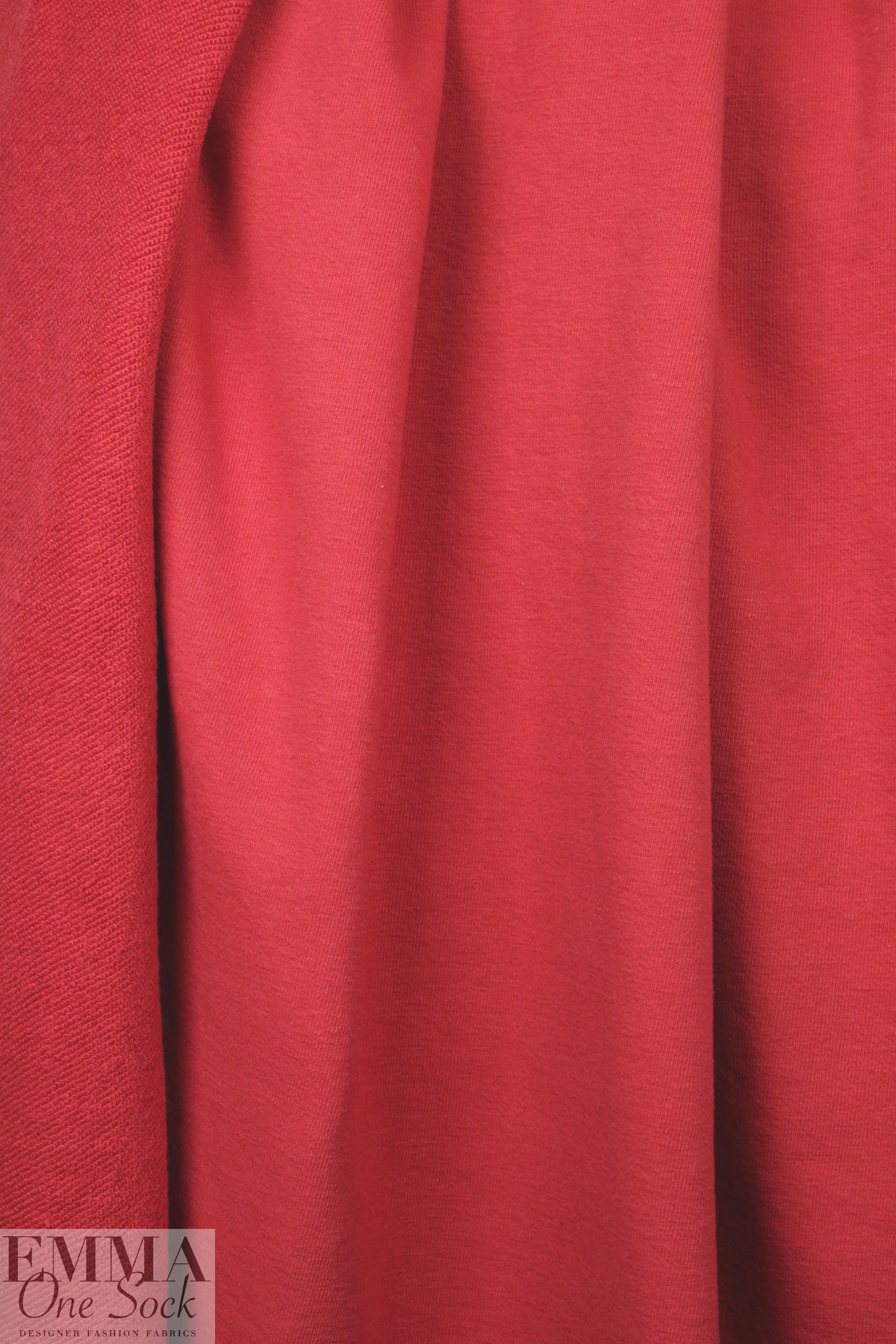 NY designer all-cotton french terry knit - red