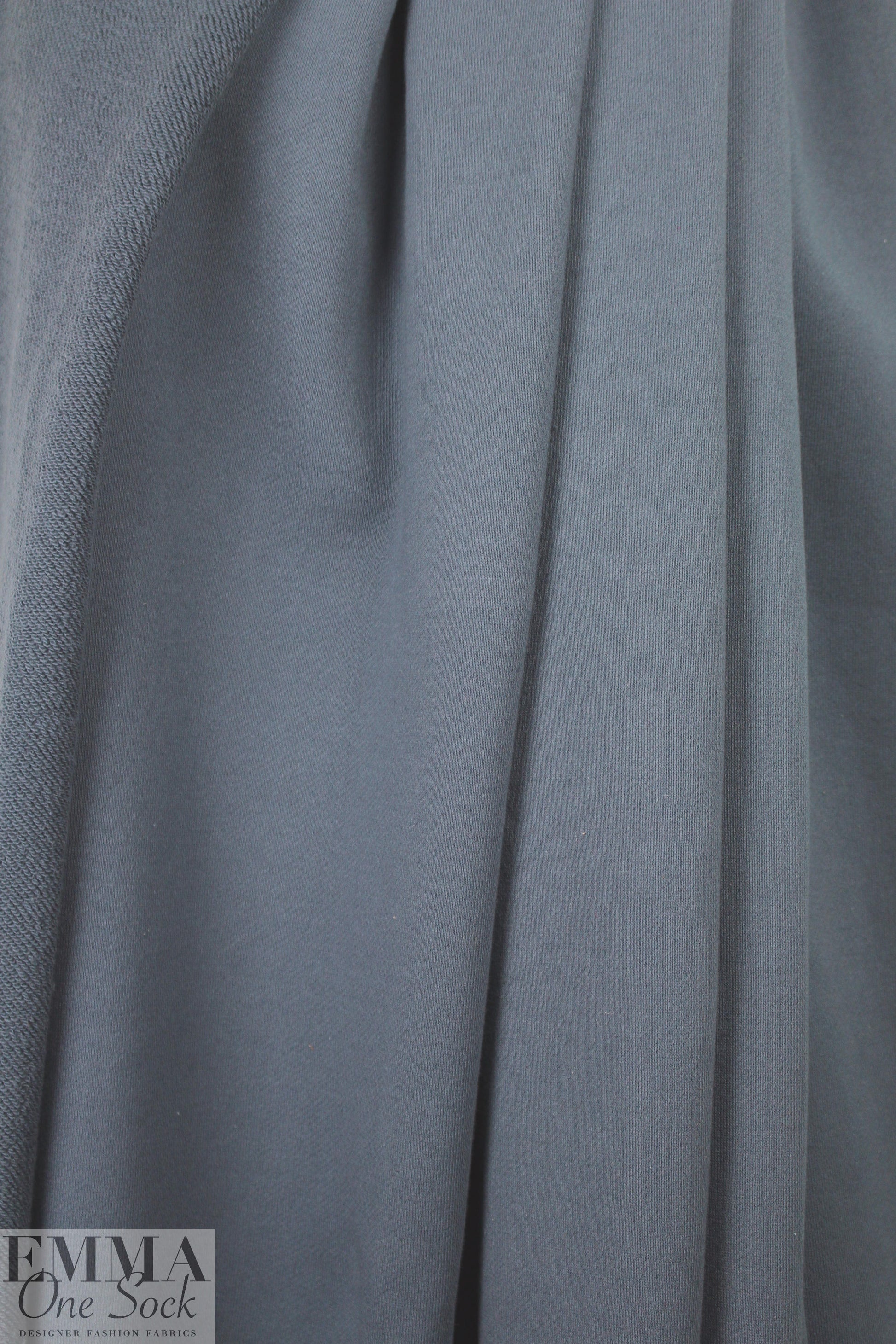 NY designer all-cotton french terry knit - slate