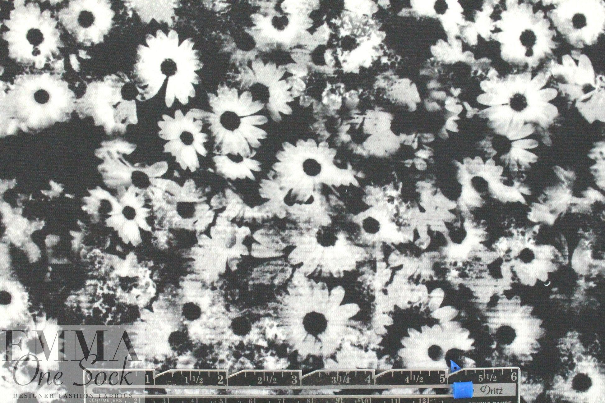 Italian 'photo floral' design french terry knit