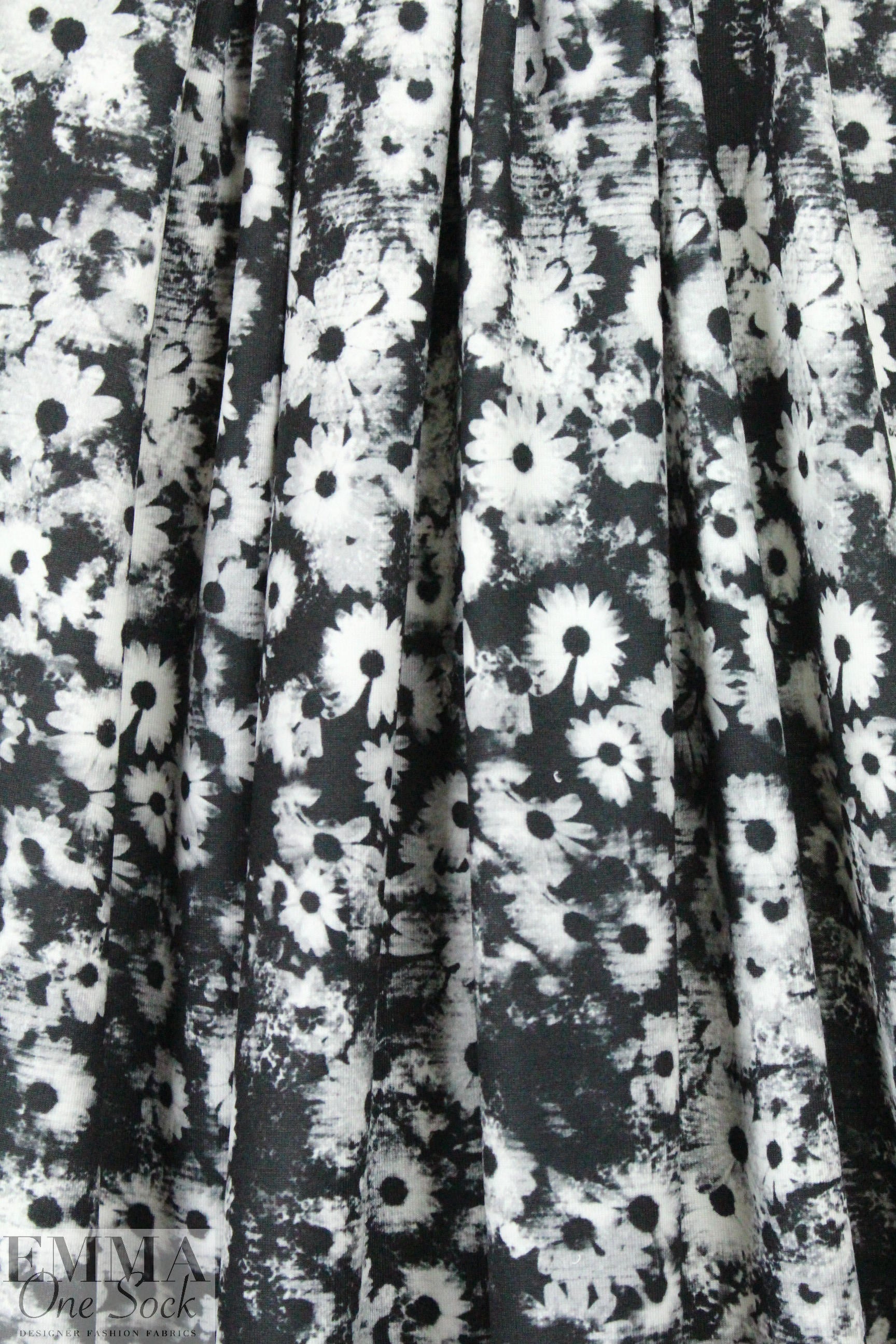 Italian 'photo floral' design french terry knit 1.75 yds