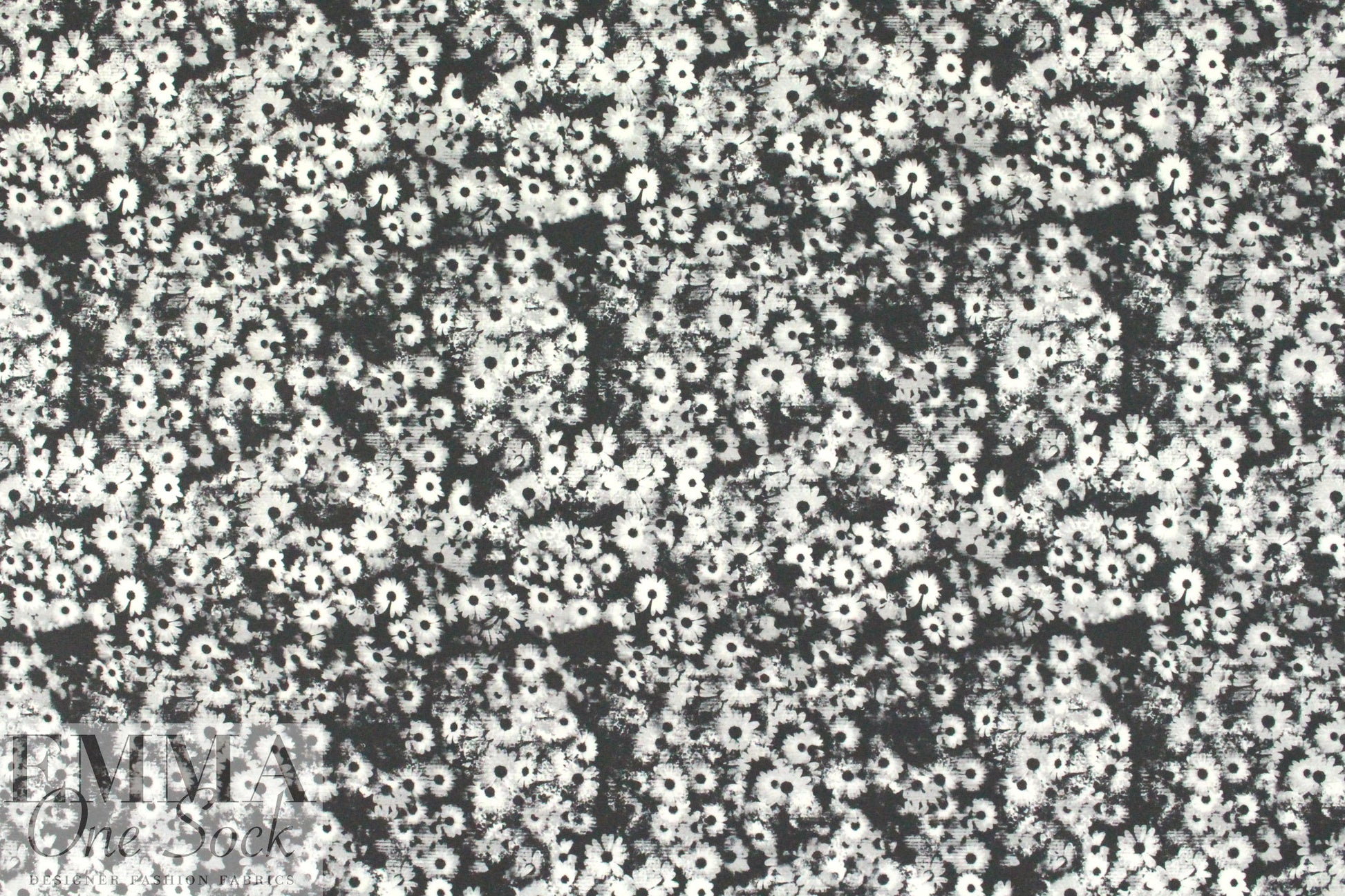 Italian 'photo floral' design french terry knit 1.625 yd