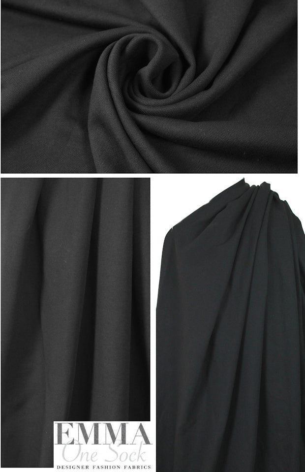 Tah@ri all-cotton heavy french terry knit - black
