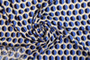 French cobalt graphic dot drapey viscose twill woven 1.5 yds