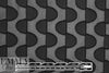 NY designer black clipped half moon 3-D woven