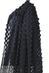 NY designer black clipped half moon 3-D woven 1.5 yds