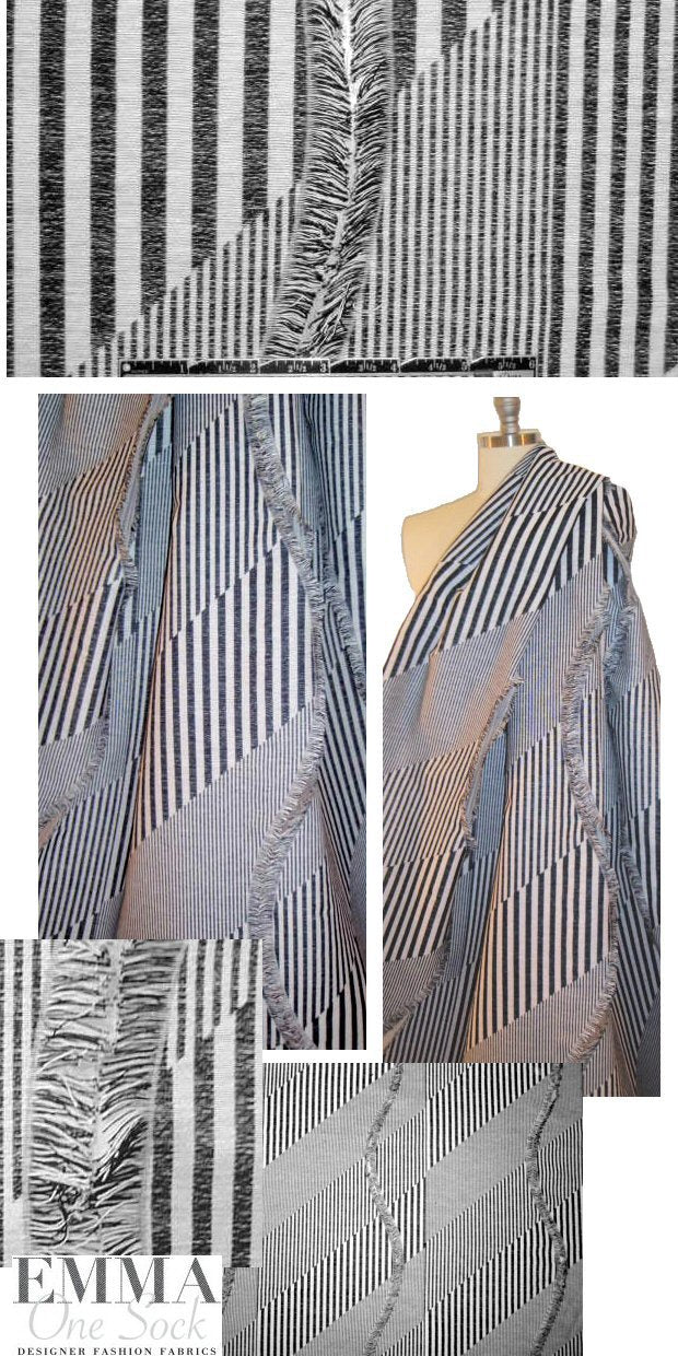 Italian off black/silver/fringe novelty weave suiting