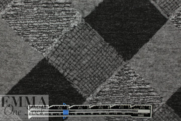 argyle design brushed doubleknit - black/gray 1.875 yd