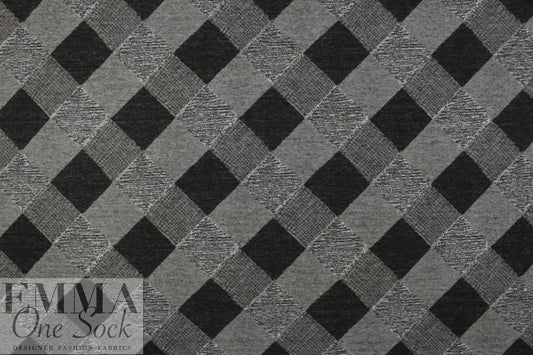 argyle design brushed doubleknit - black/gray