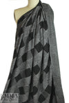 argyle design brushed doubleknit - black/gray 1 yard
