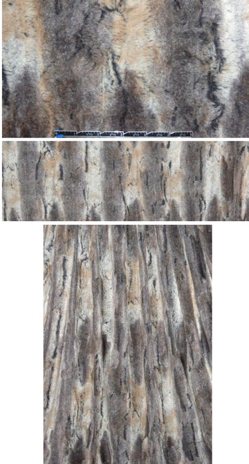earthtone-dusted fox sculpted faux fur