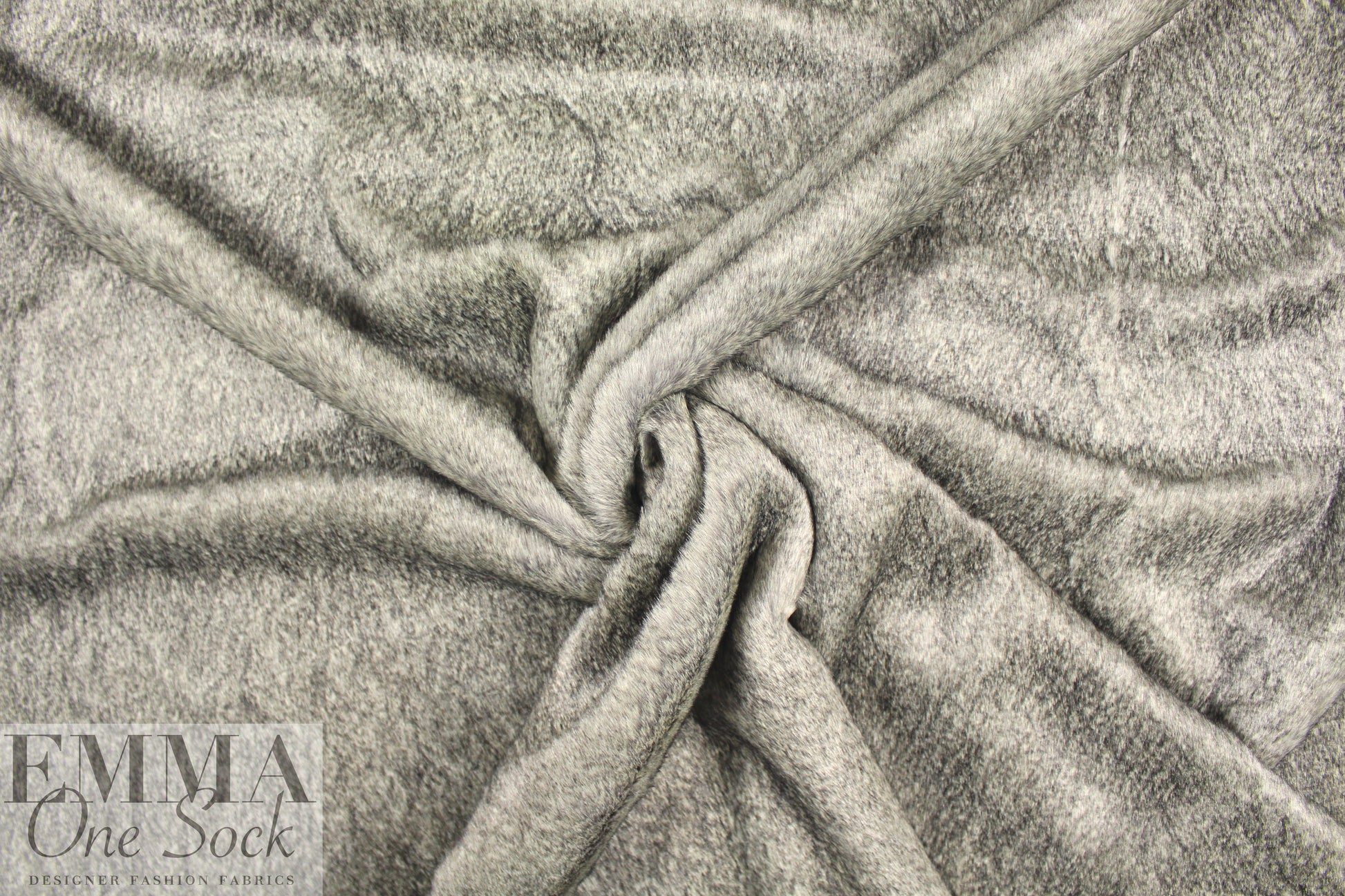 NY designer plush gray 'bear' faux fur .5 yds