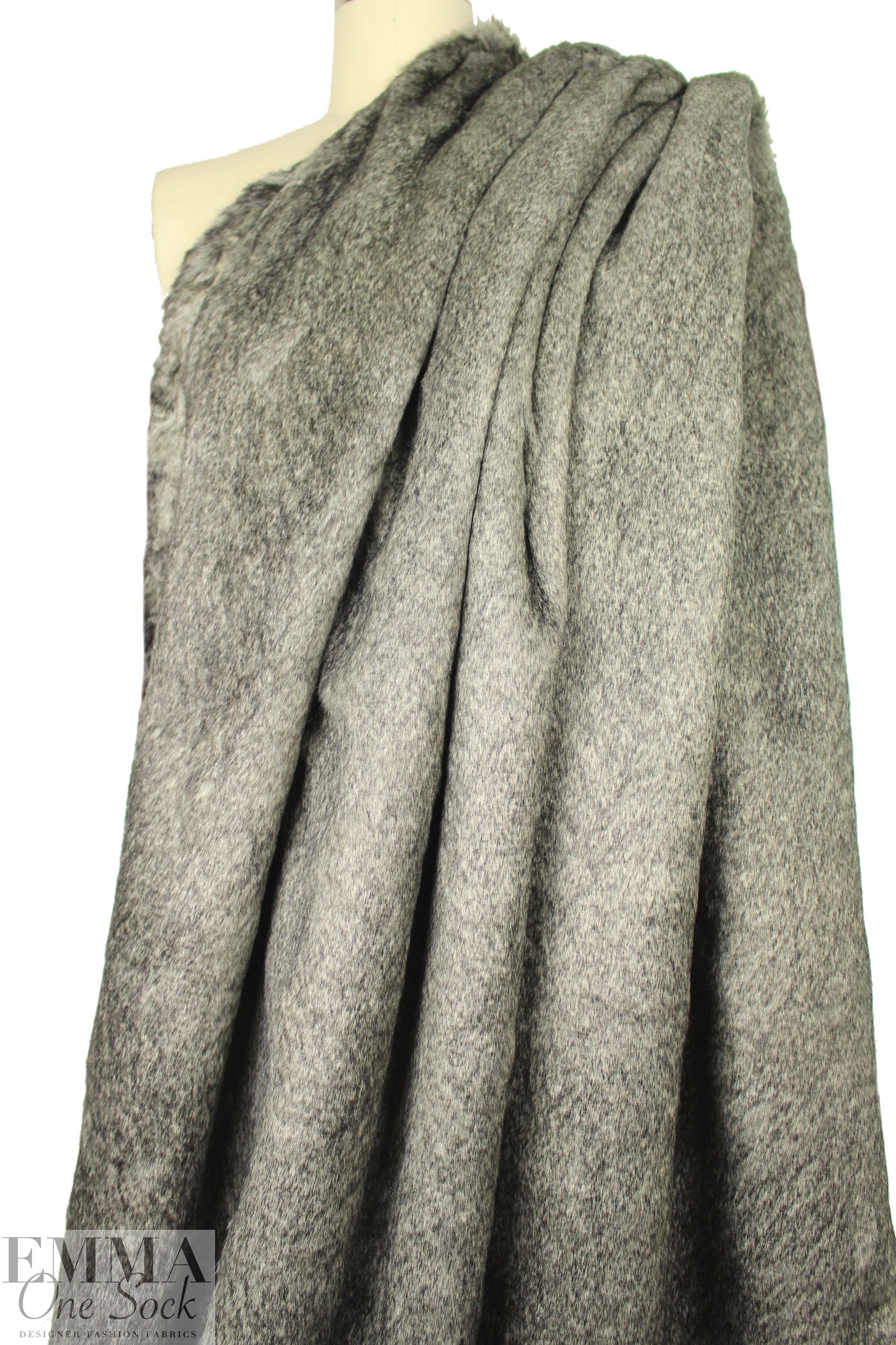 NY designer plush gray 'bear' faux fur 1.875 yd