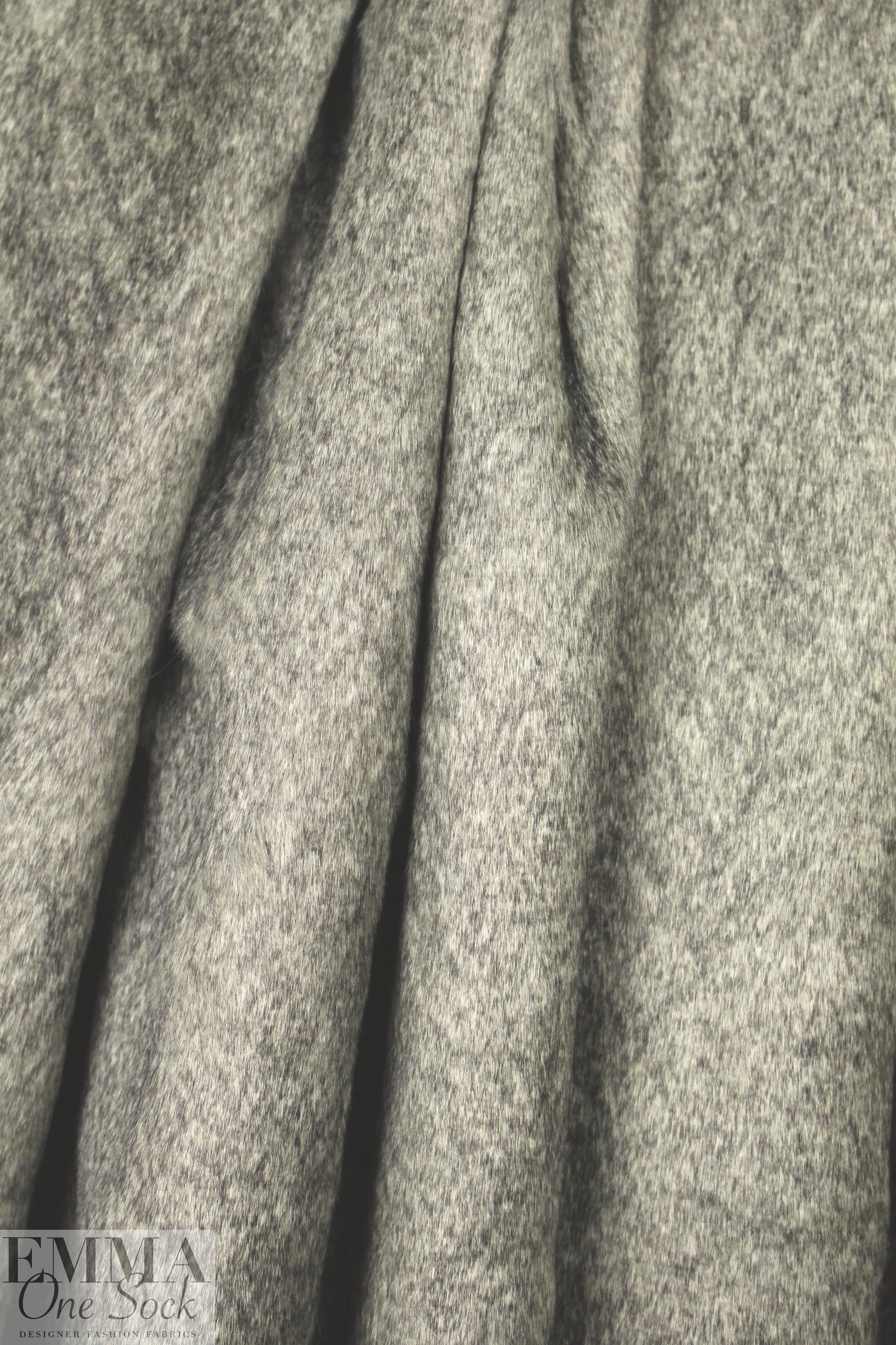 NY designer plush gray 'bear' faux fur 2 yd