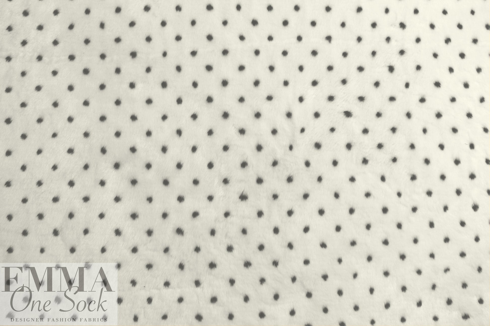 NY designer dalmation dot short pile faux fur 1.125 yds